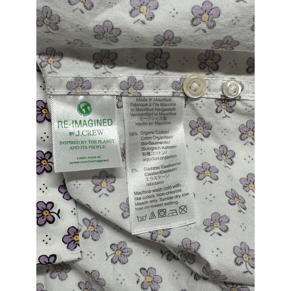 J Crew Shirt Mens Small Slim Purple Floral Stretch Organic Cotton Casual Preppy - Picture 4 of 7